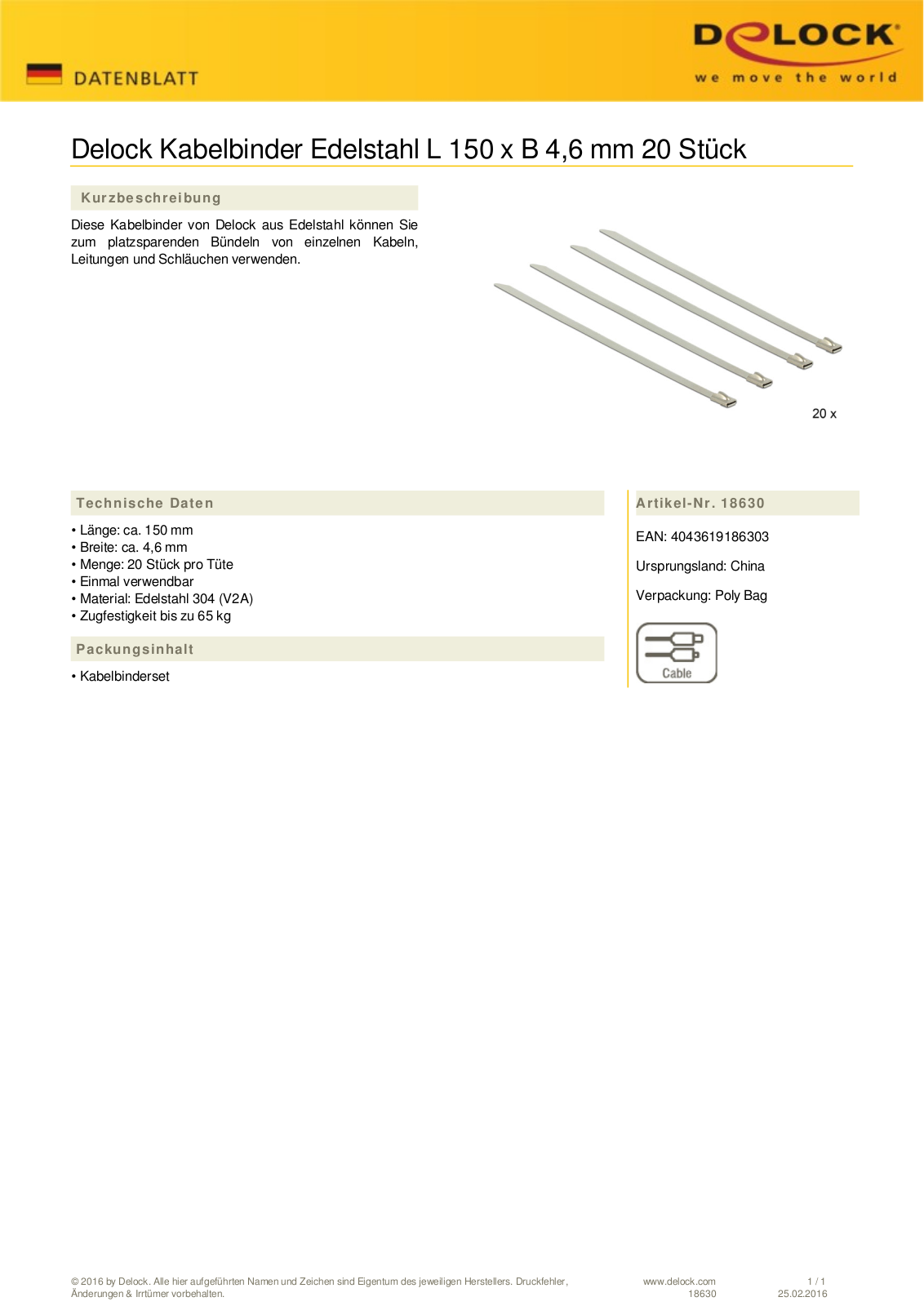 DELOCK 18630 Datasheet - ManualMachine.com