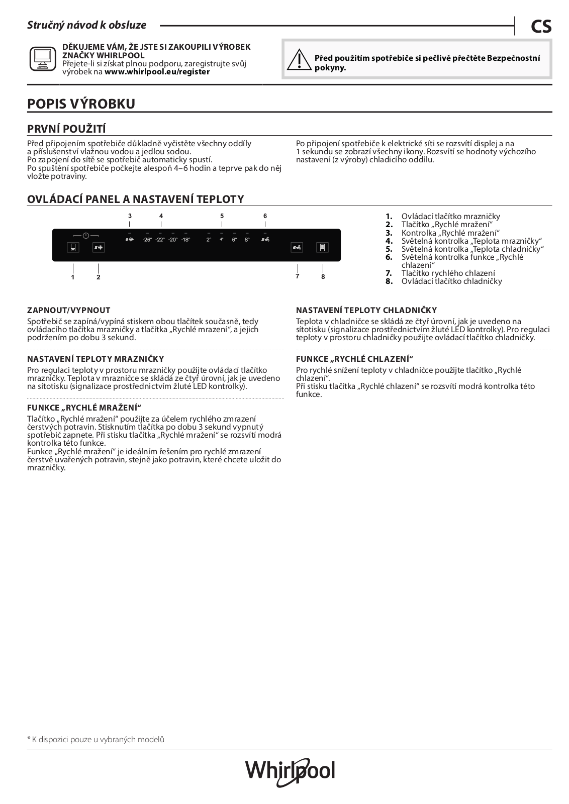 WHIRLPOOL W7 831A W H Daily Reference Guide