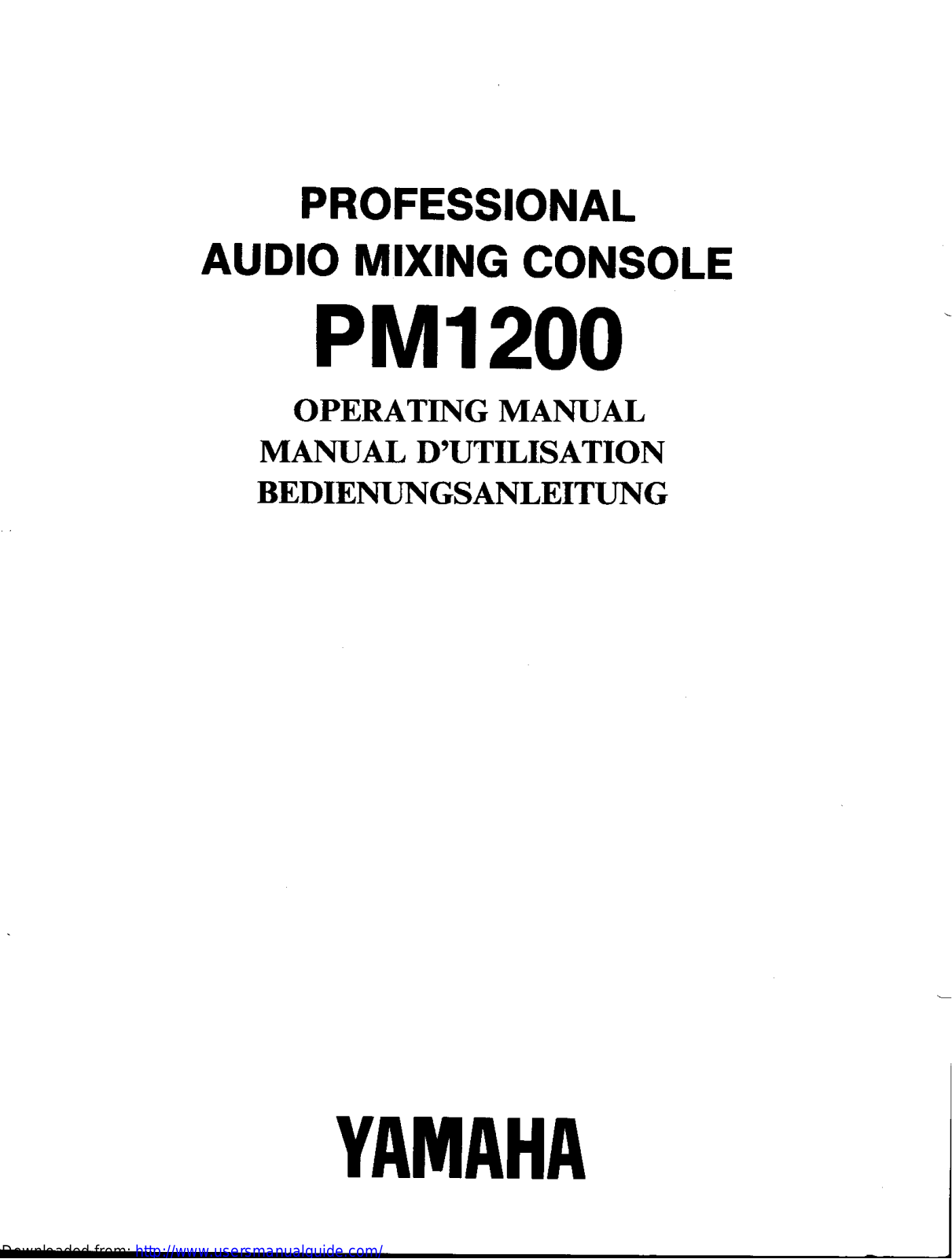 Yamaha Audio PM1200 User Manual
