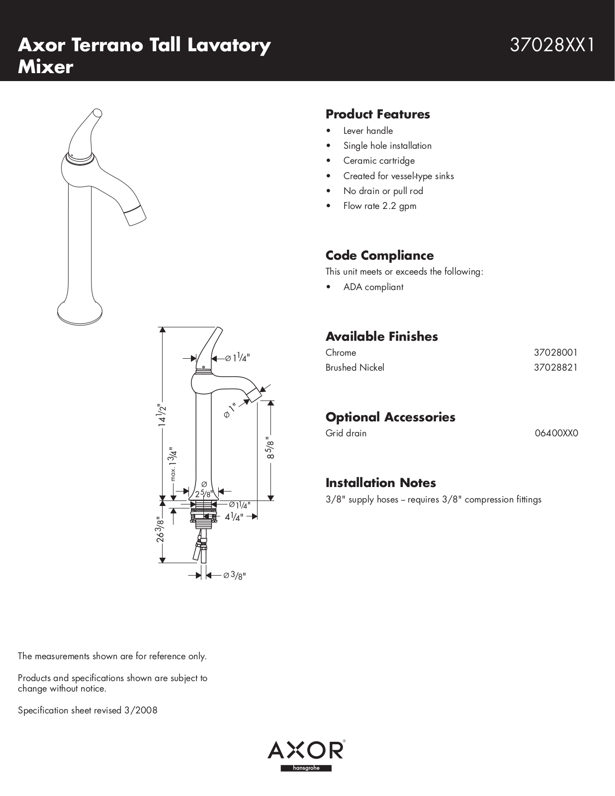 Hans Grohe 37028XX1 User Manual