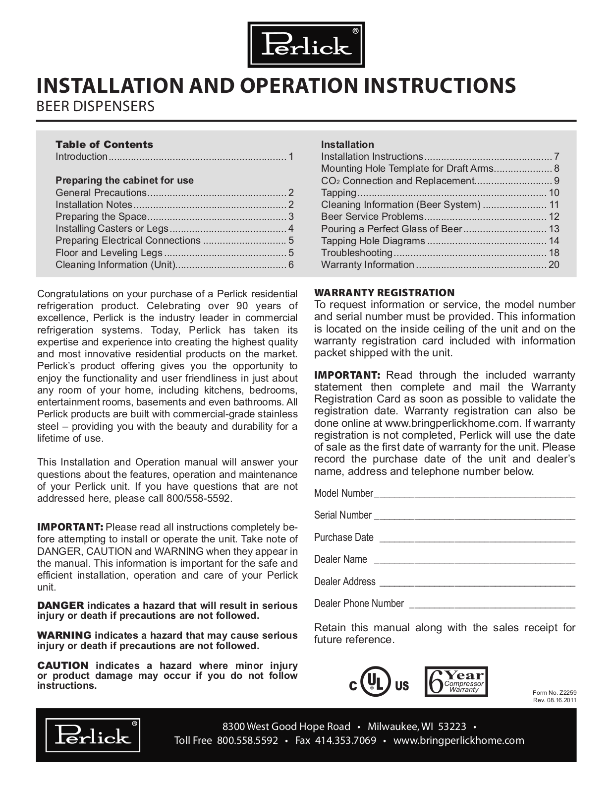 Water Inc BEER DISPENSERS User Manual