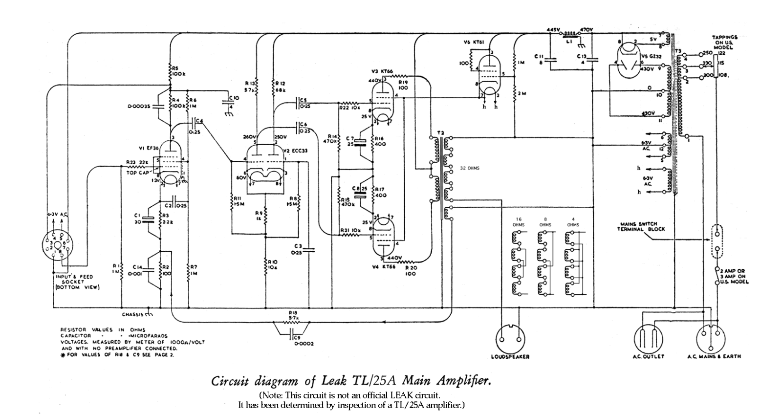 Leak TL25A Schematic