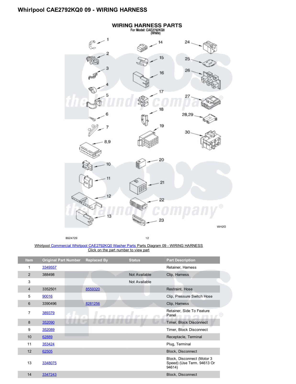 Whirlpool CAE2792KQ0 Parts Diagram