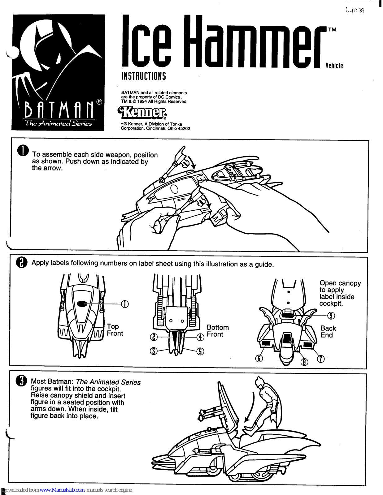 Kenner Ice Hammer, Batman Ice Hammer Instructions Manual - ManualMachine.com