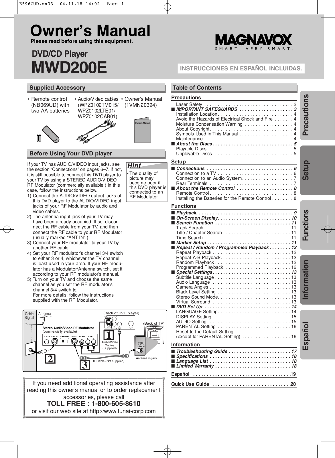 FUNAI MWD200E User Manual