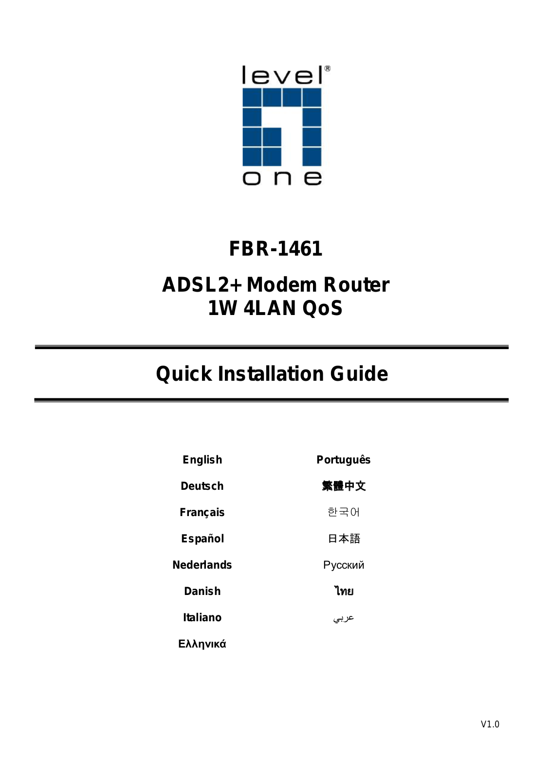 LevelOne ADSL2 FBR-1461 User Manual