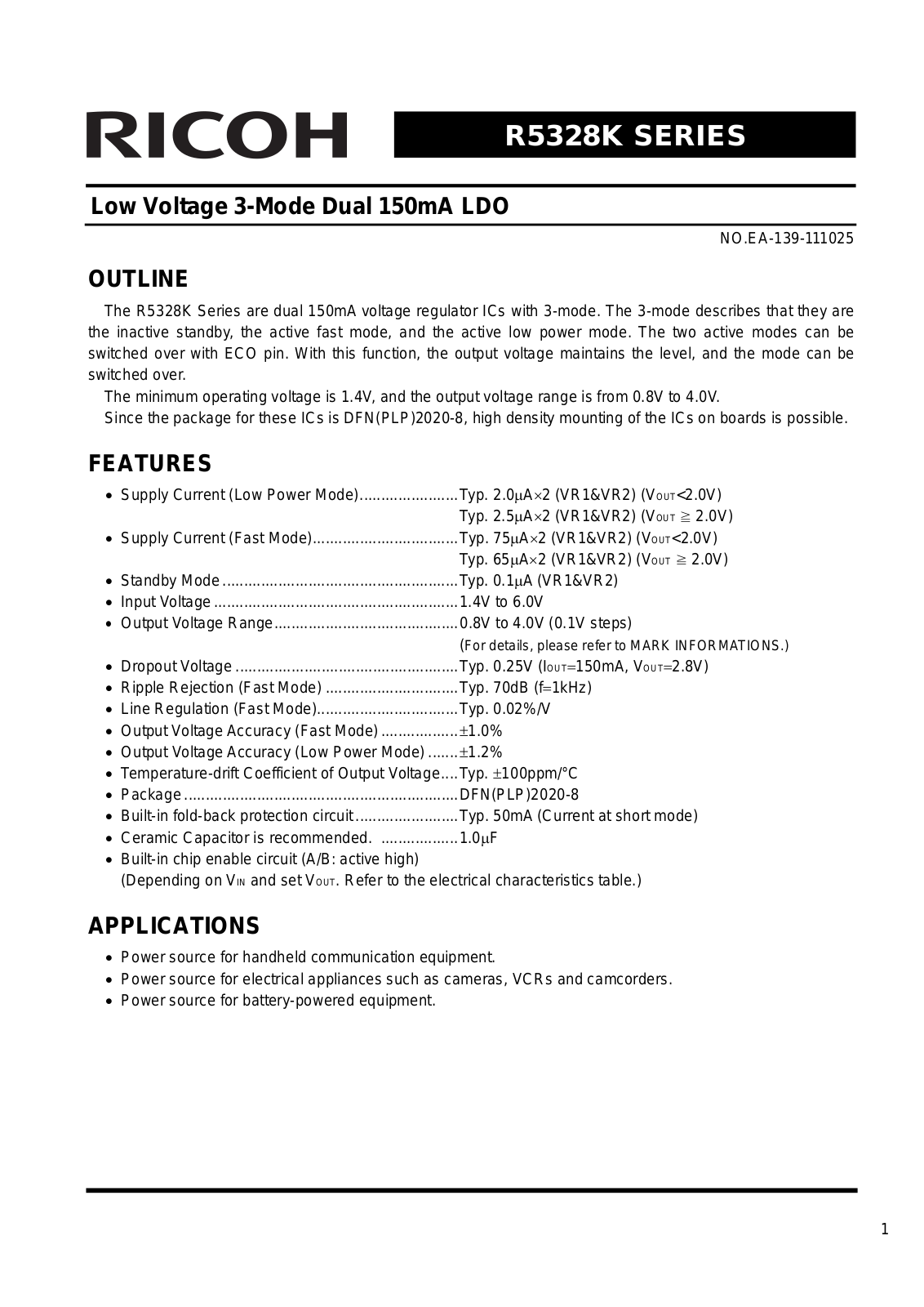 RICOH R5328K Technical data