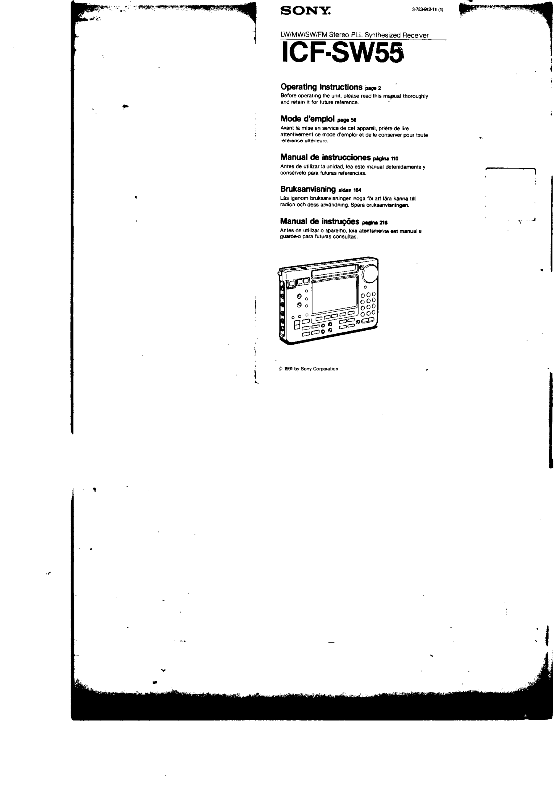 SONY ICF-SW55 User Manual