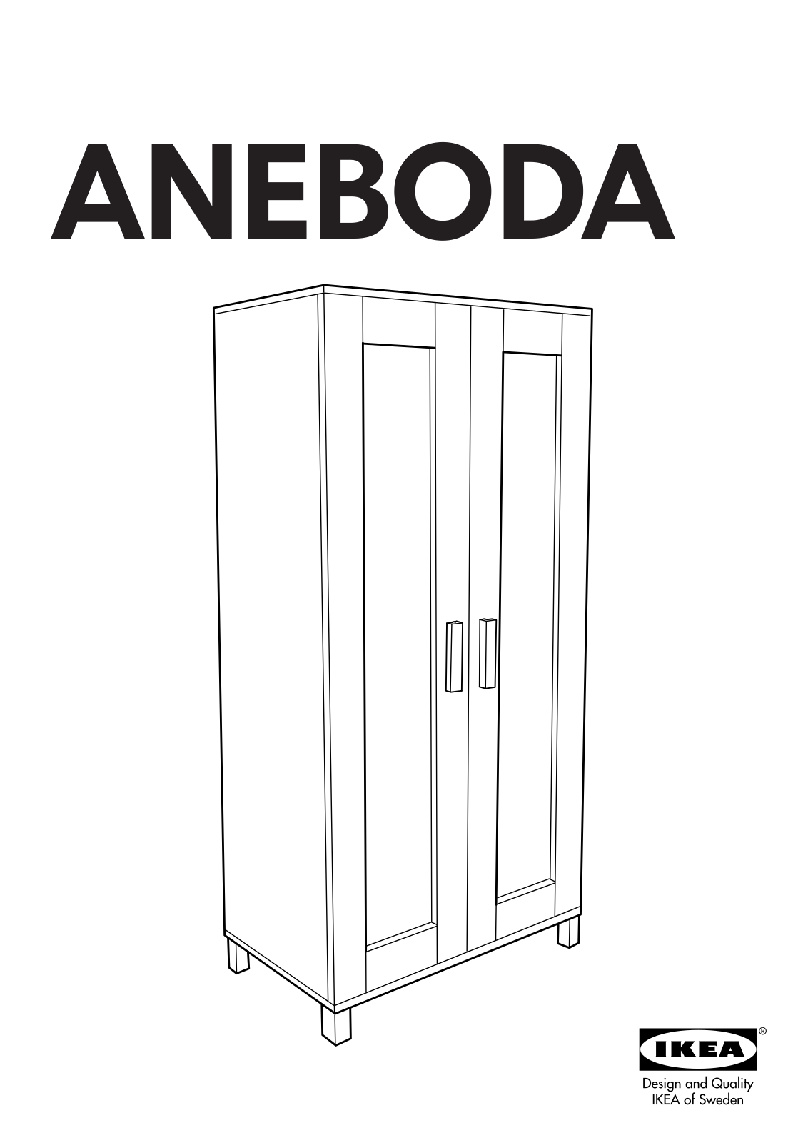 IKEA ANEBODA WARDROBEOOROBEOOROBE 31 7/8X70 7/8