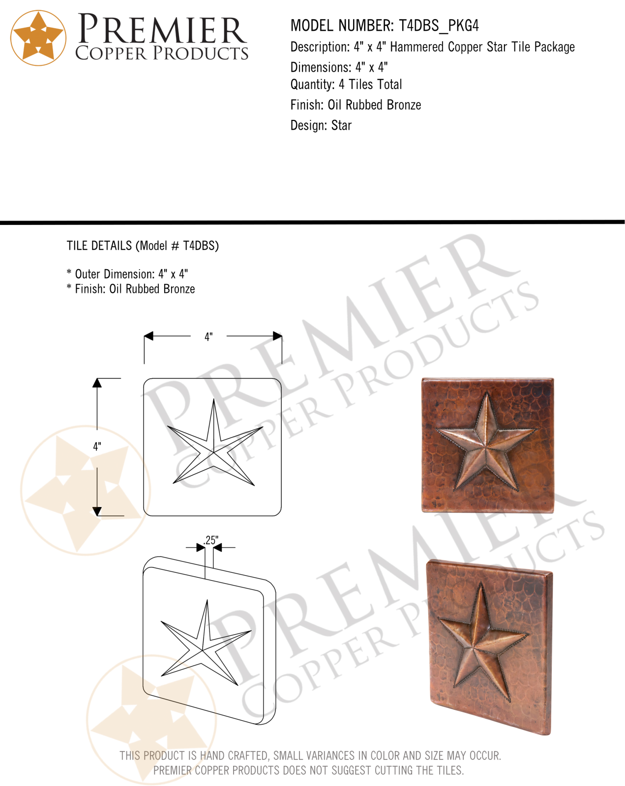 Premier Copper Products IER1727 Specifications - ManualMachine.com