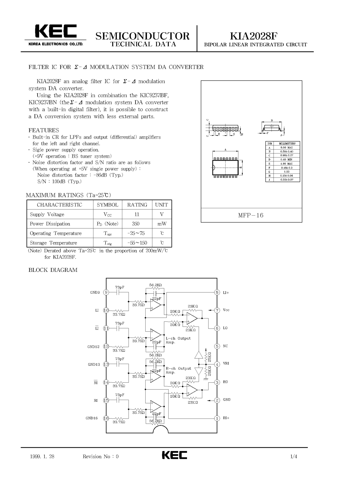 KEC KIA2028F Datasheet