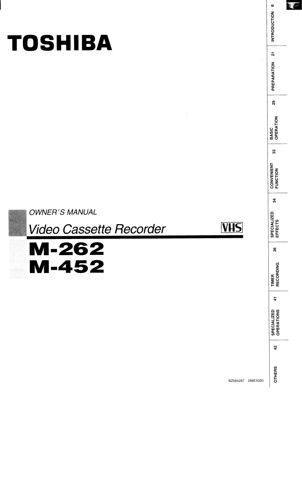 Toshiba M262, M452 User Manual