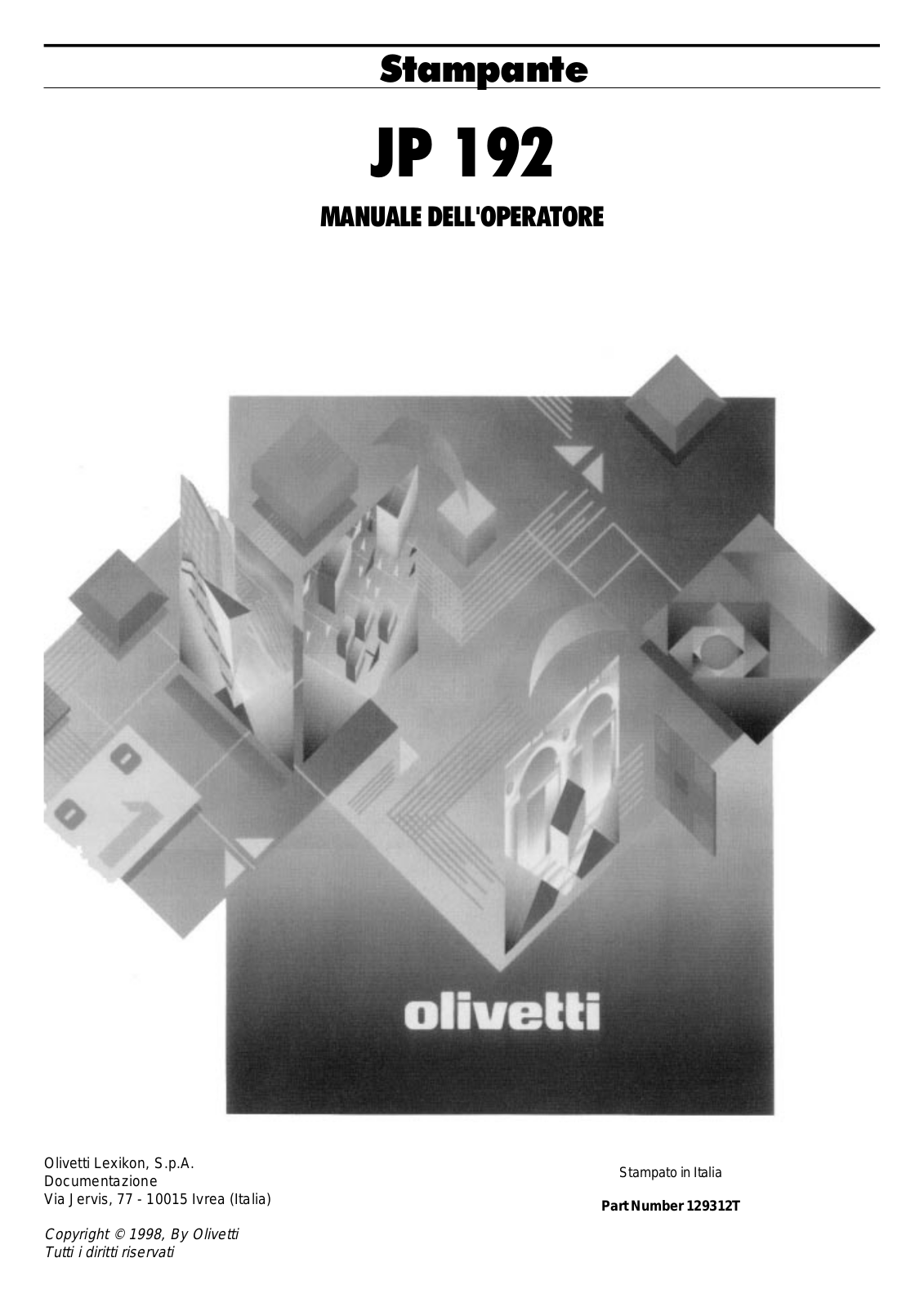 Olivetti JP 192 Operators Manual