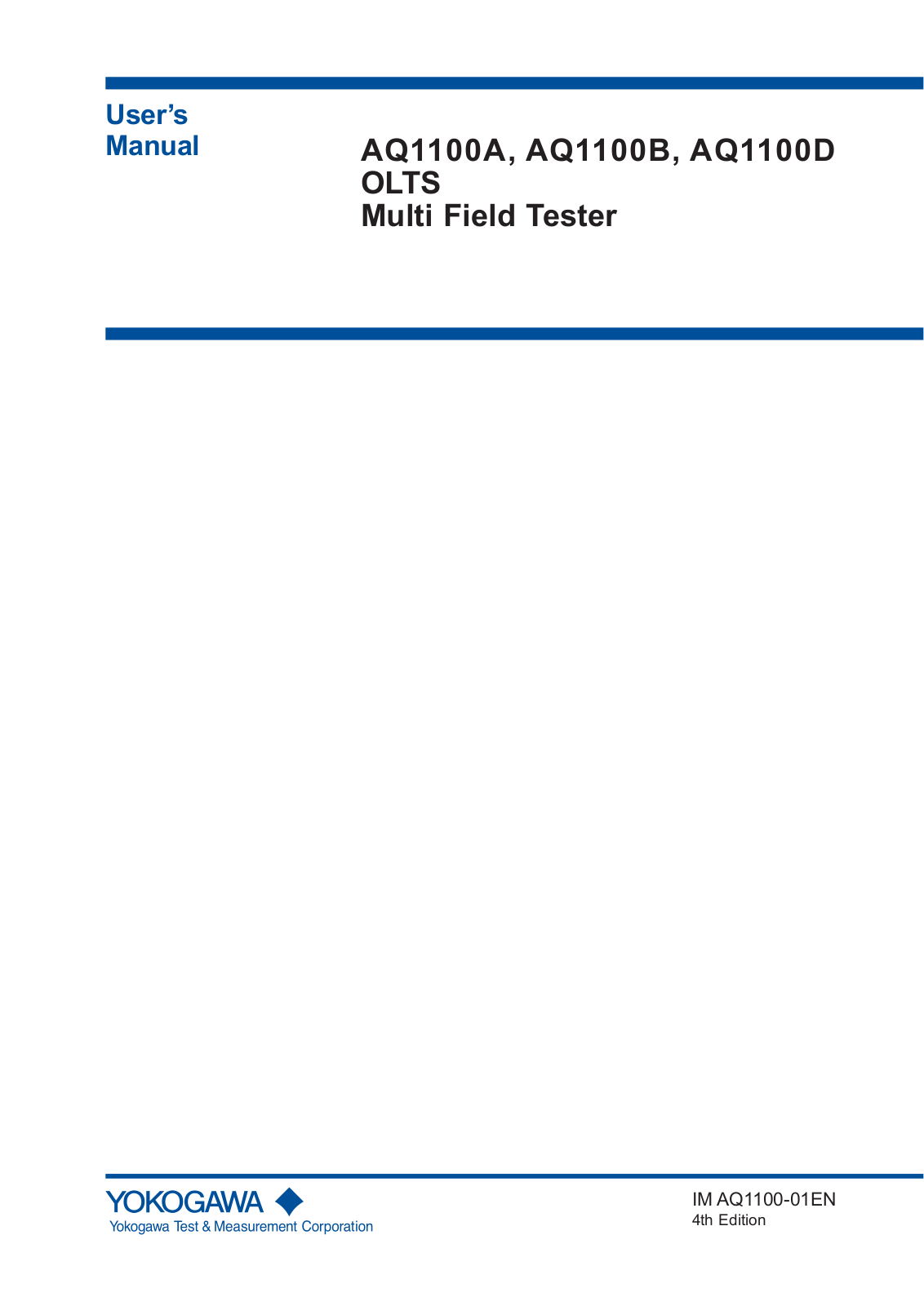 YOKOGAWA AQ1100A, AQ1100B, AQ1100D User Manual