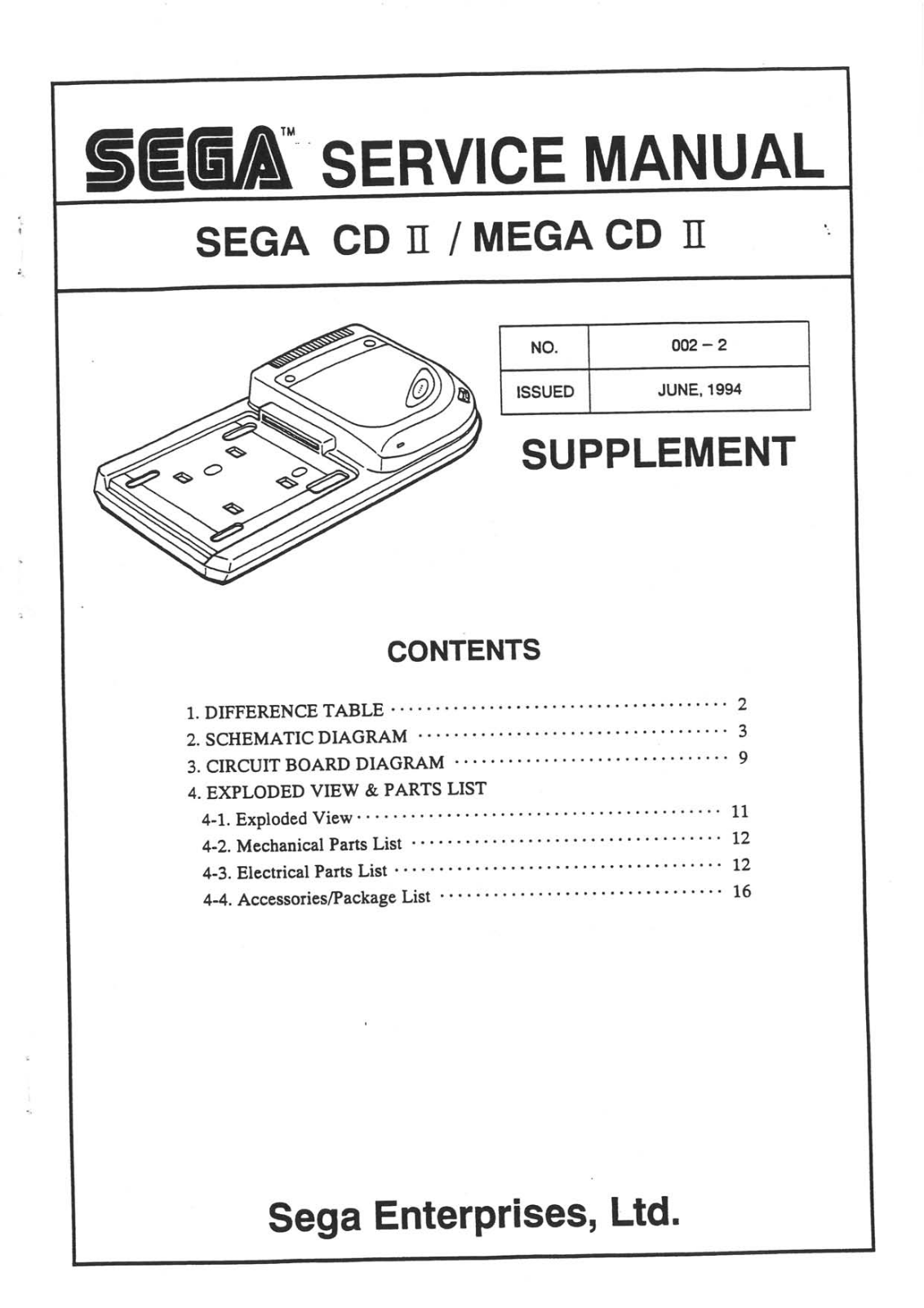 Sega CD II Service Manual