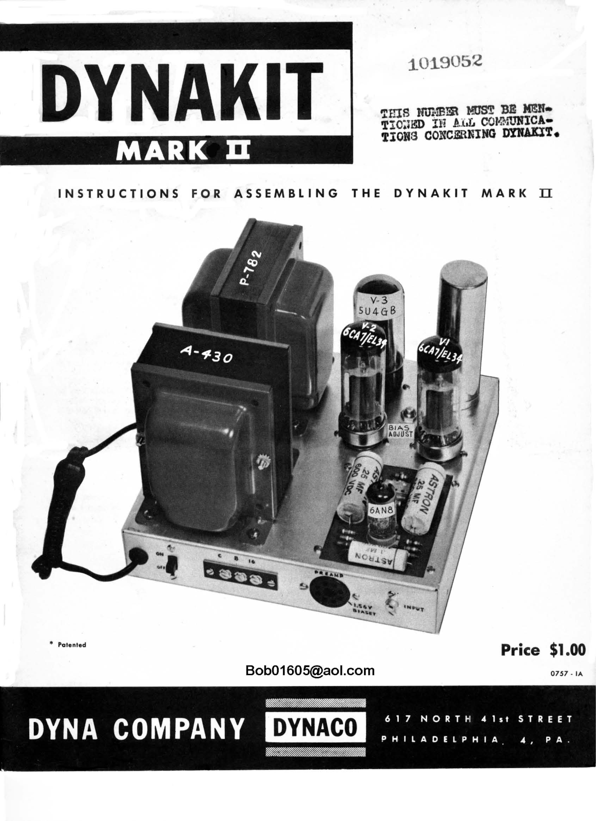 Dynaco Dynakit-Mk-II Owners Manual