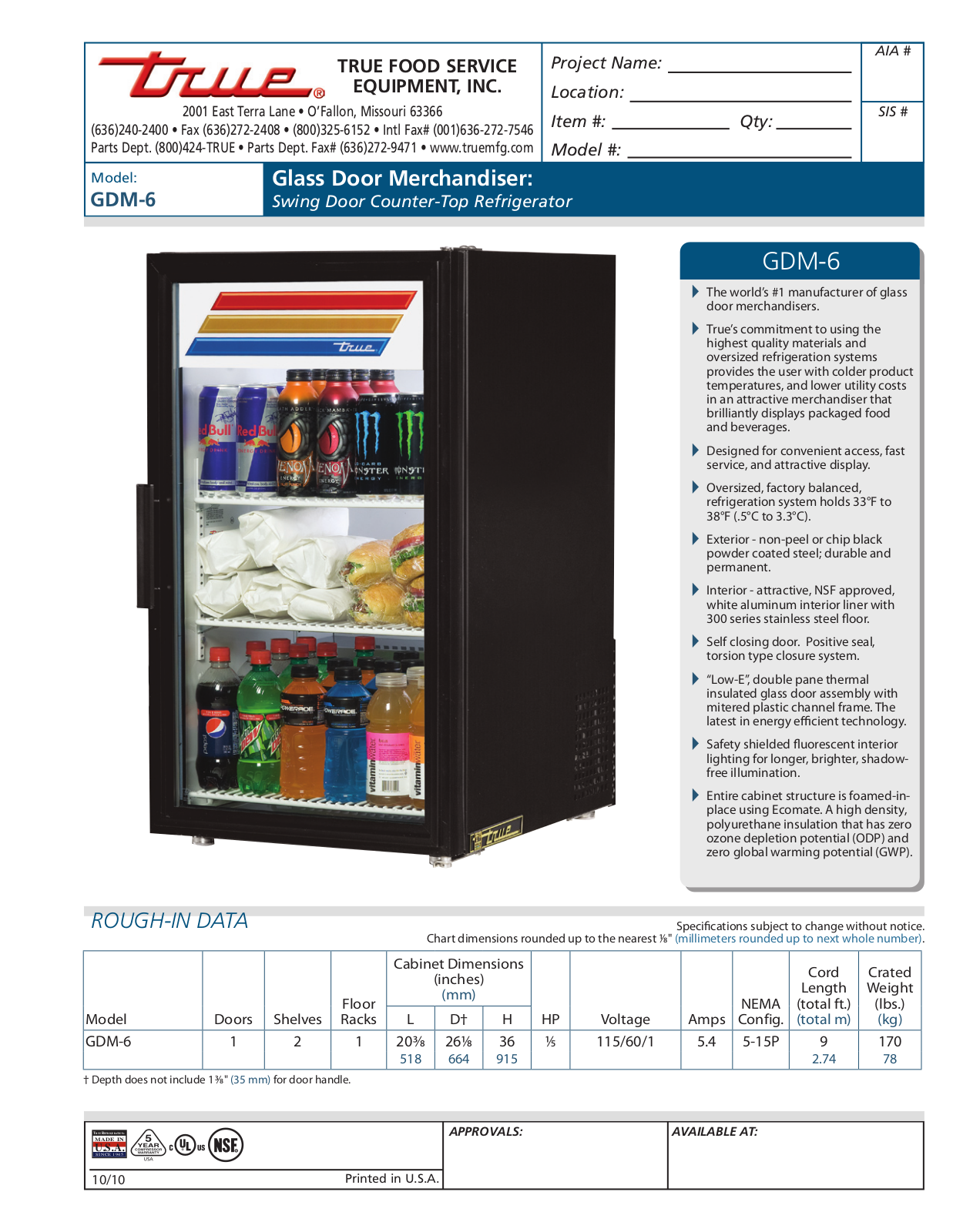 True GDM-6 User Manual