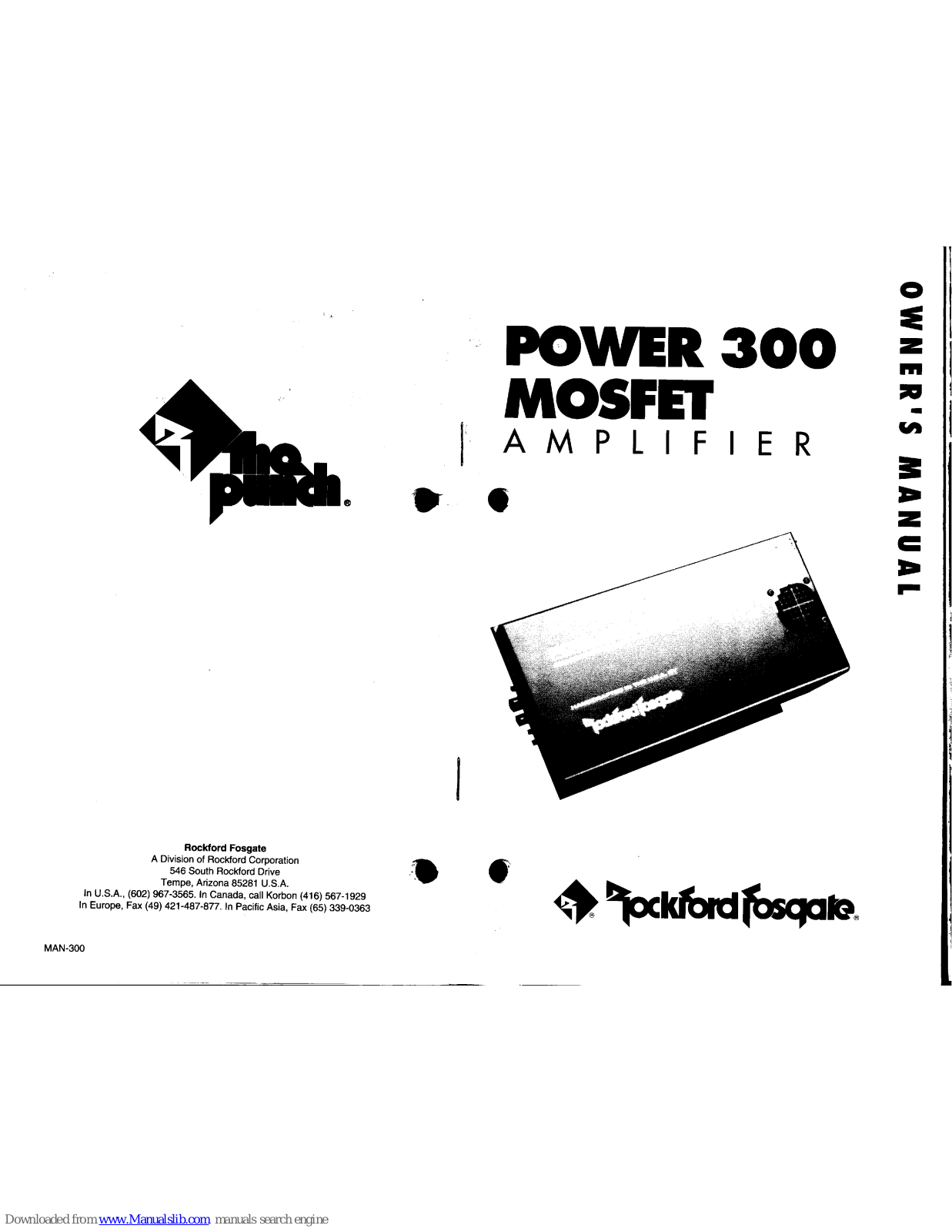 Rockford Fosgate Power 300 Mosfet amplifier Owner's Manual