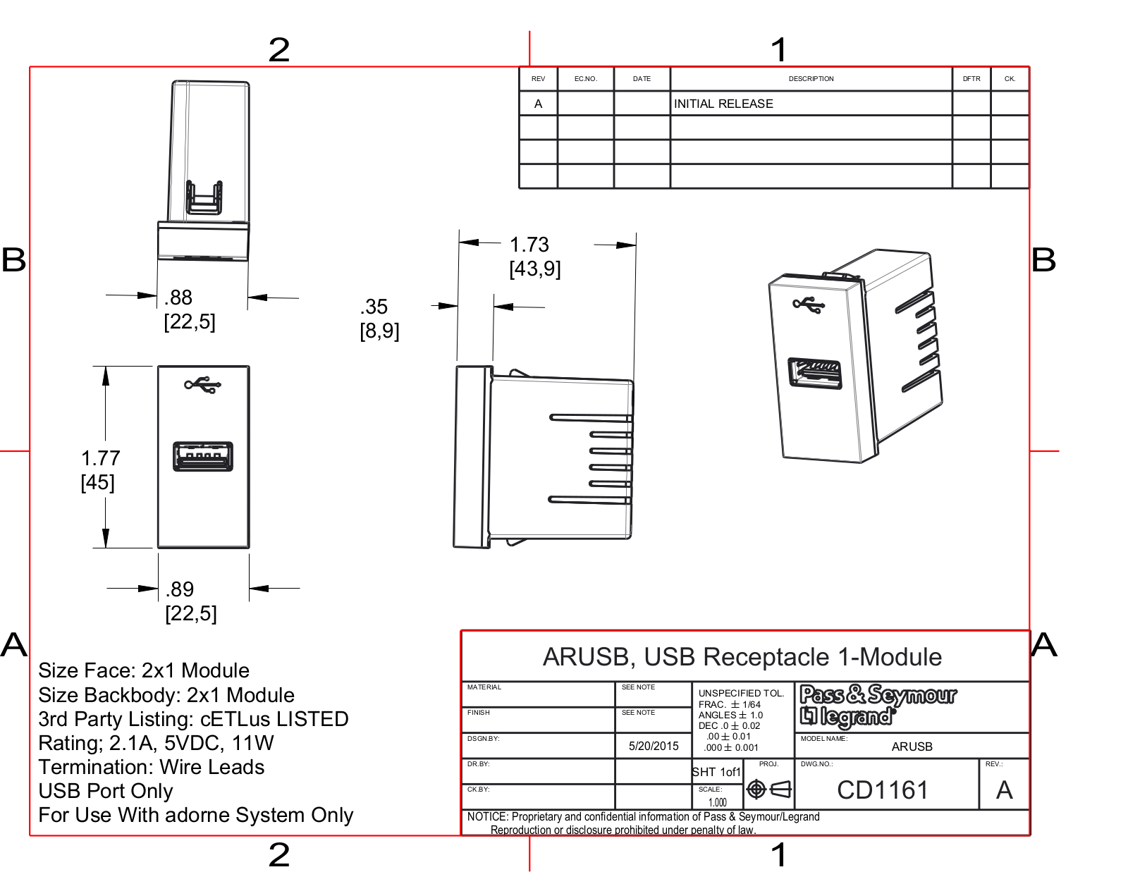 Legrand LEE2024 Dimensions - ManualMachine.com