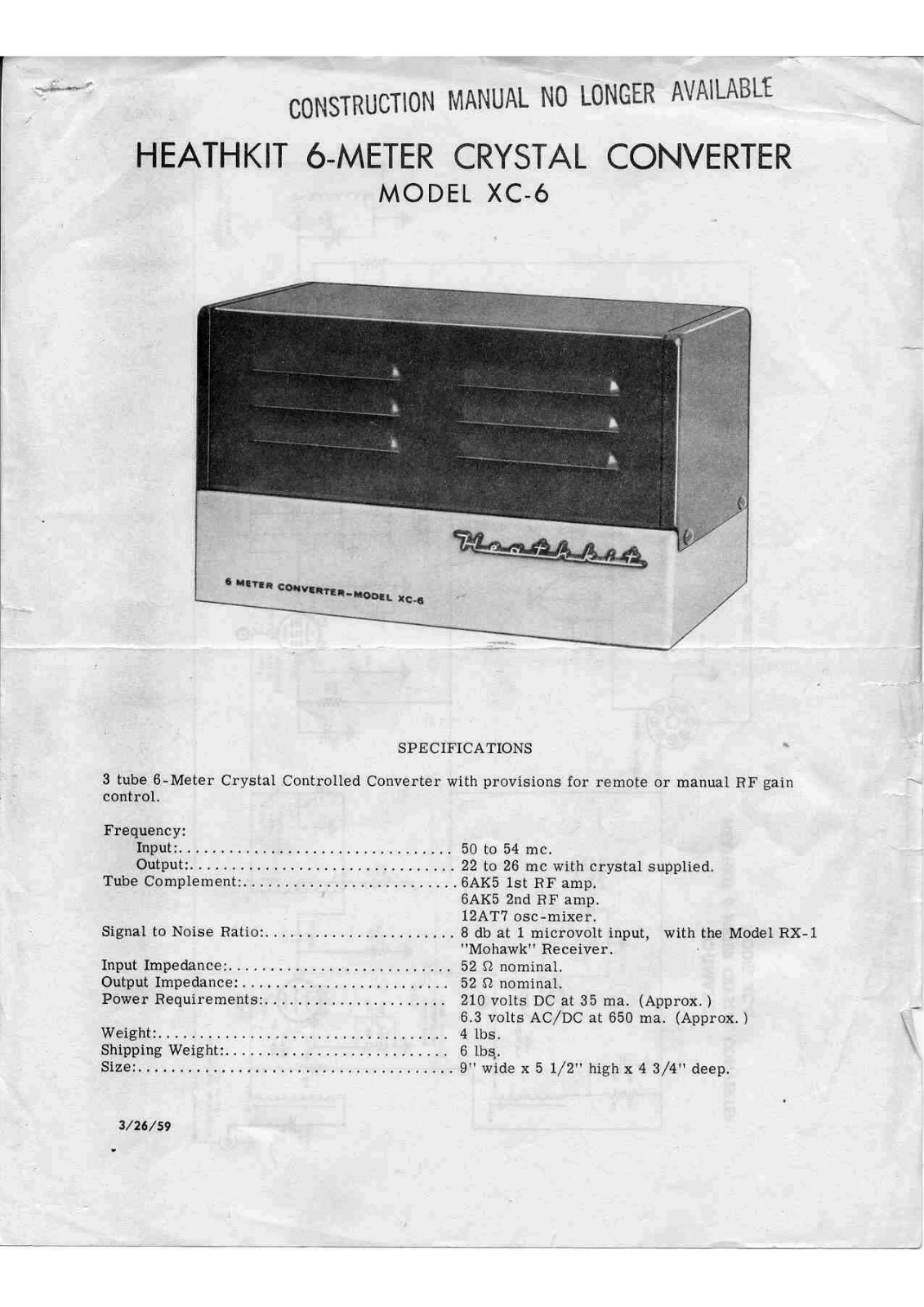 Heathkit xc6 schematic