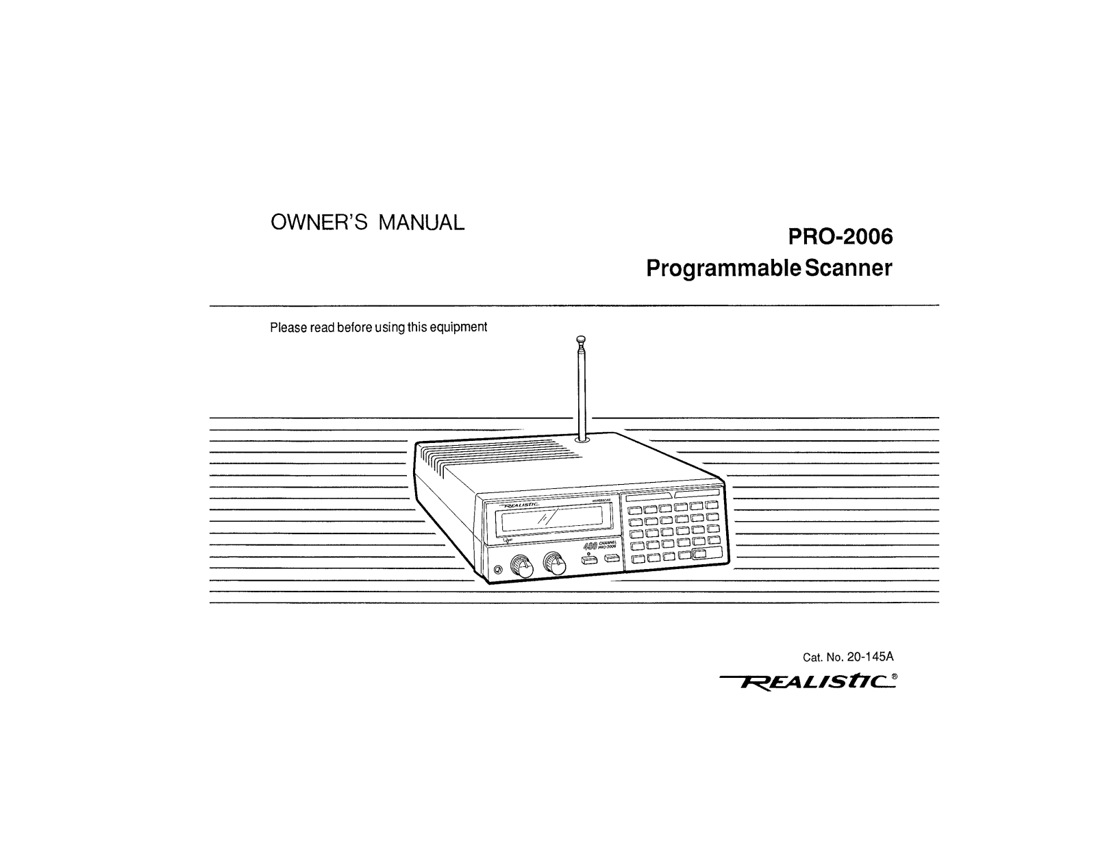 Realistic PRO-2006 User Manual