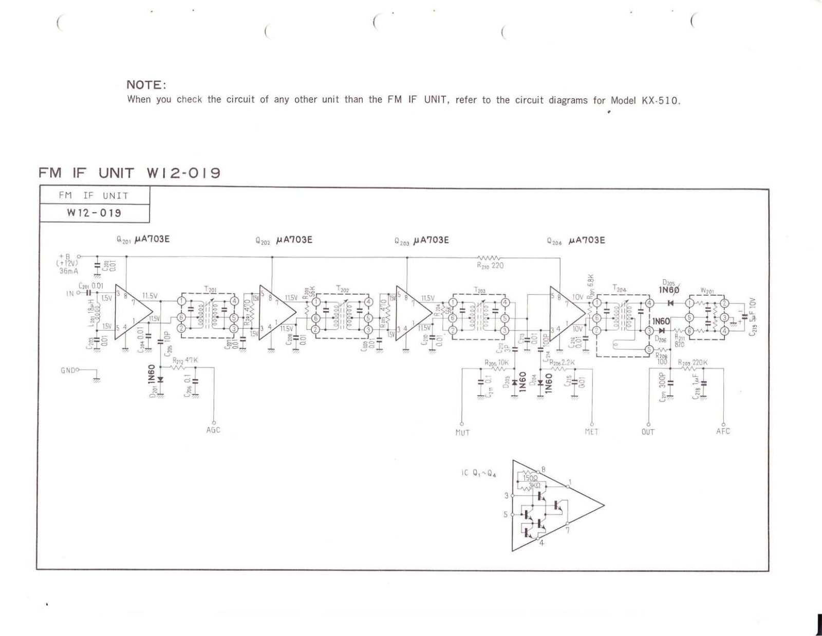 Pioneer W14-003, W11-019 Schematic