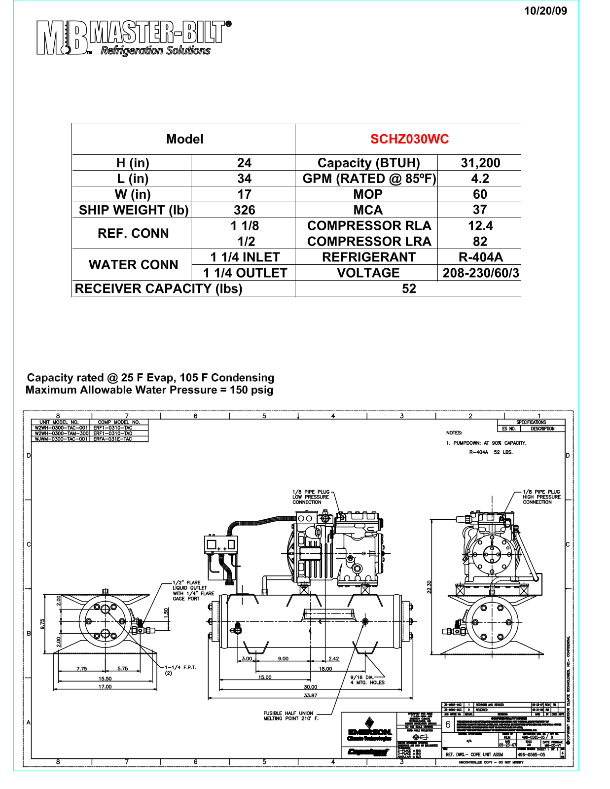 Master-Bilt SCHZ030WC User Manual