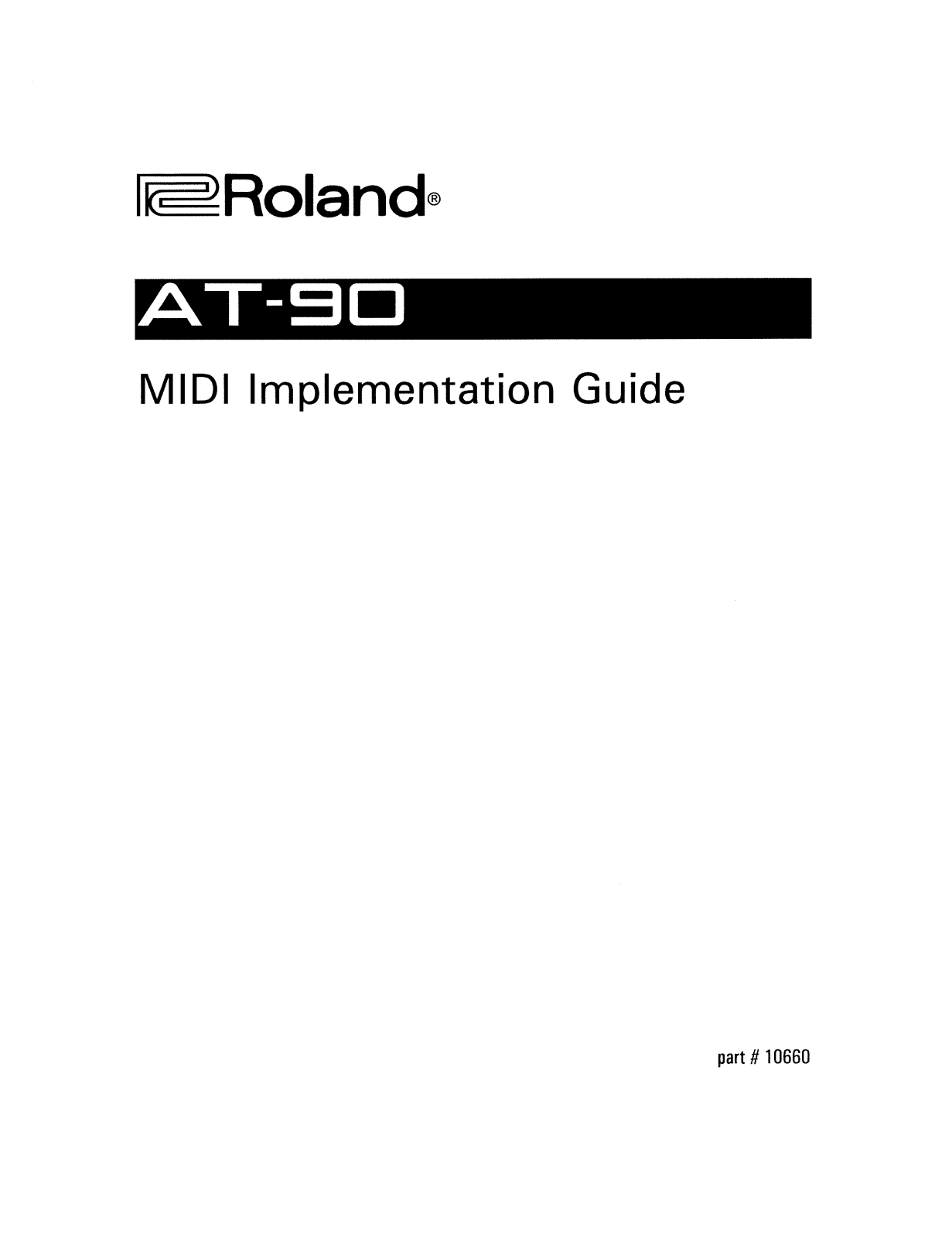 Roland Corporation A-90 User's Manual