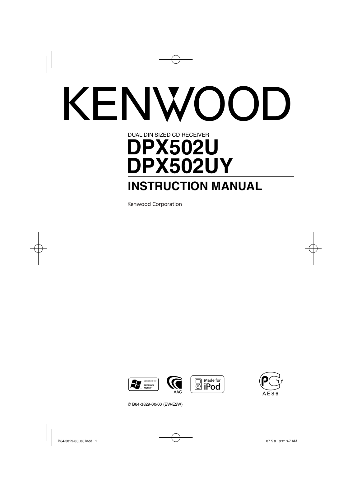 Kenwood DPX502U User Manual