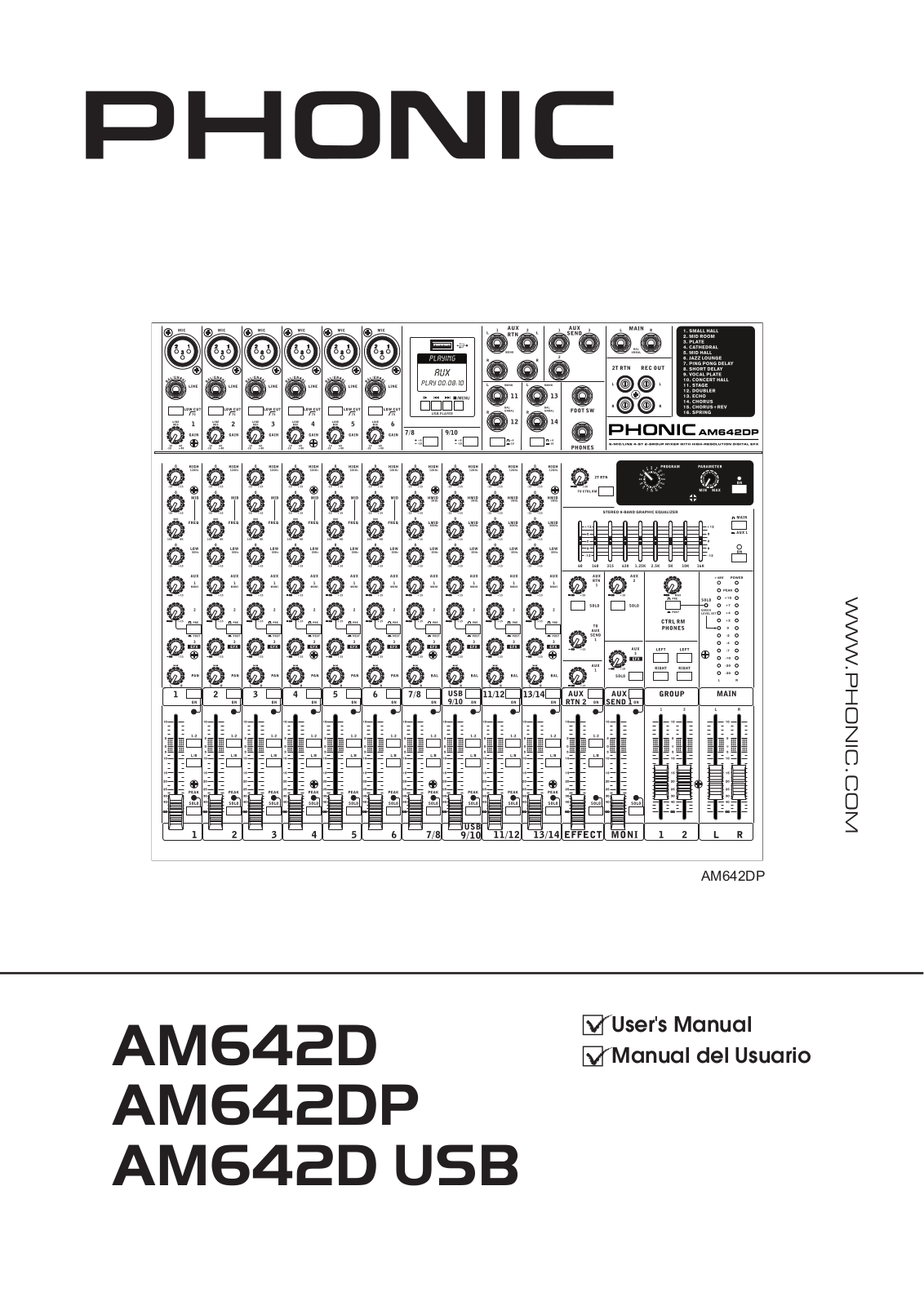 Phonic AM642D, AM642DP, AM642D USB User’s Manual