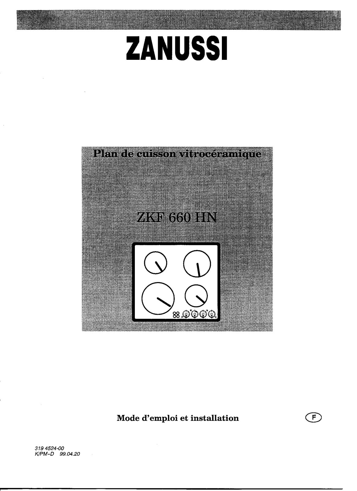 Zanussi ZKF660HN Operating Manual