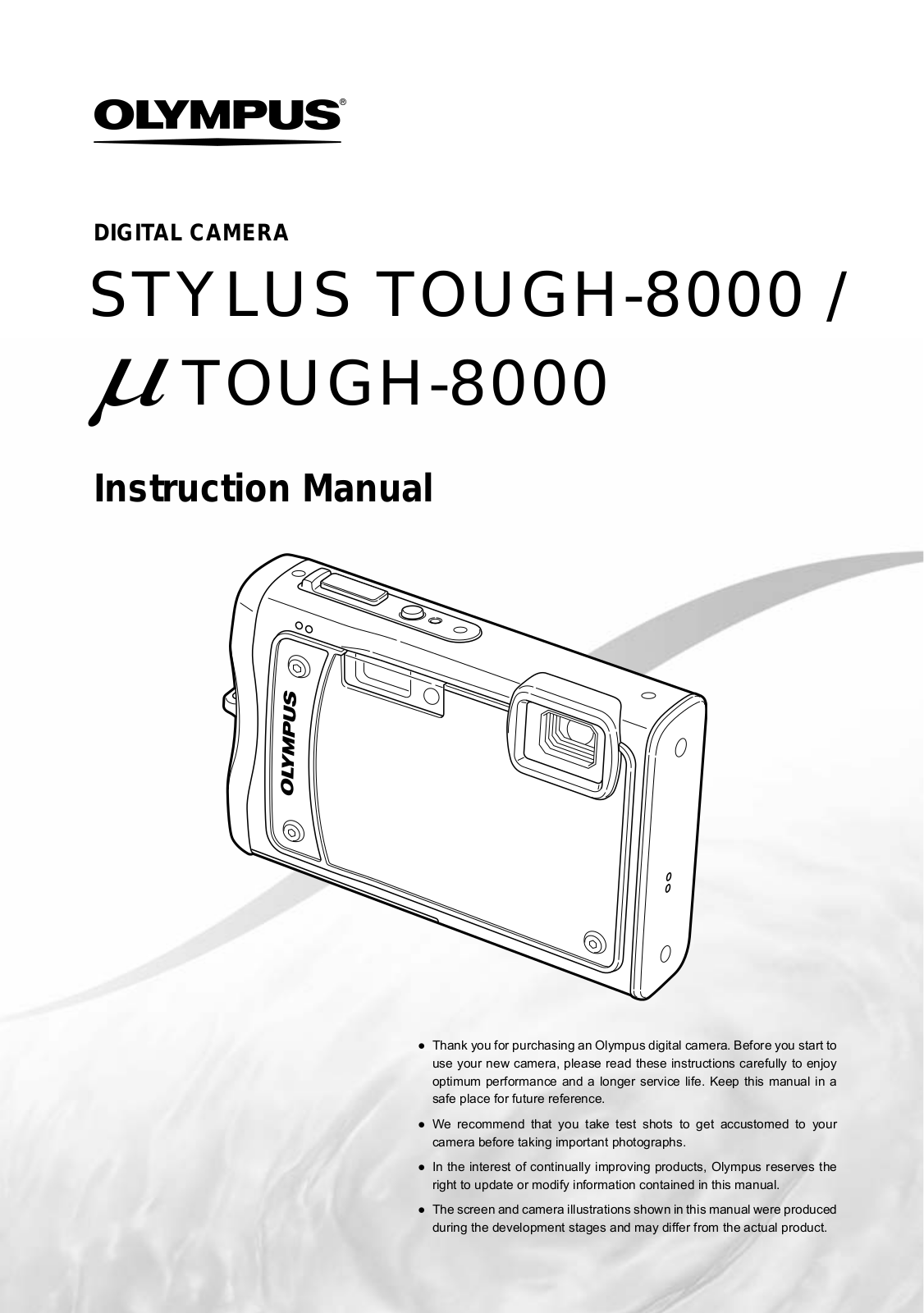 Olympus µ TOUGH-8000 User Manual