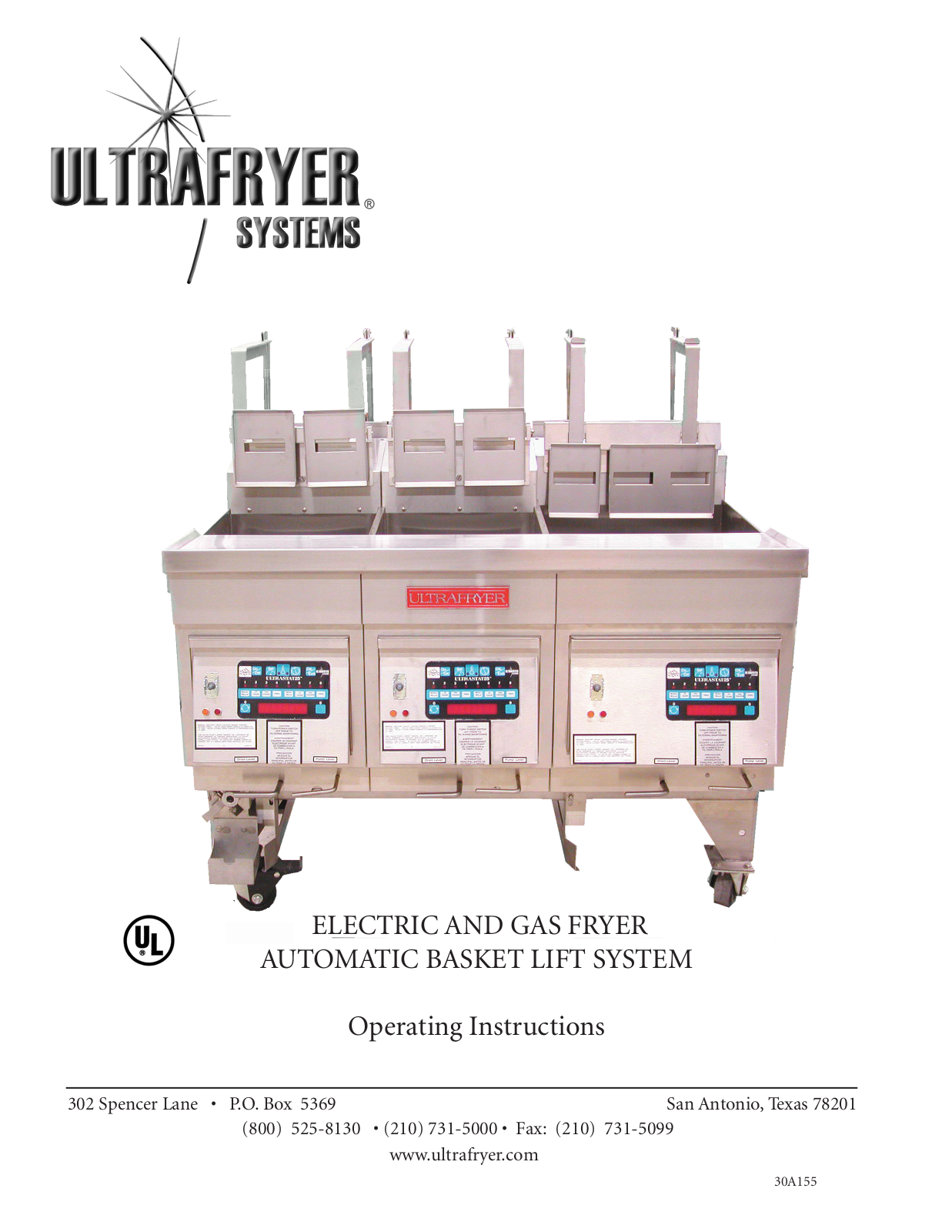 Ultrafryer Systems ULTRASTAT11 Installation  Manual