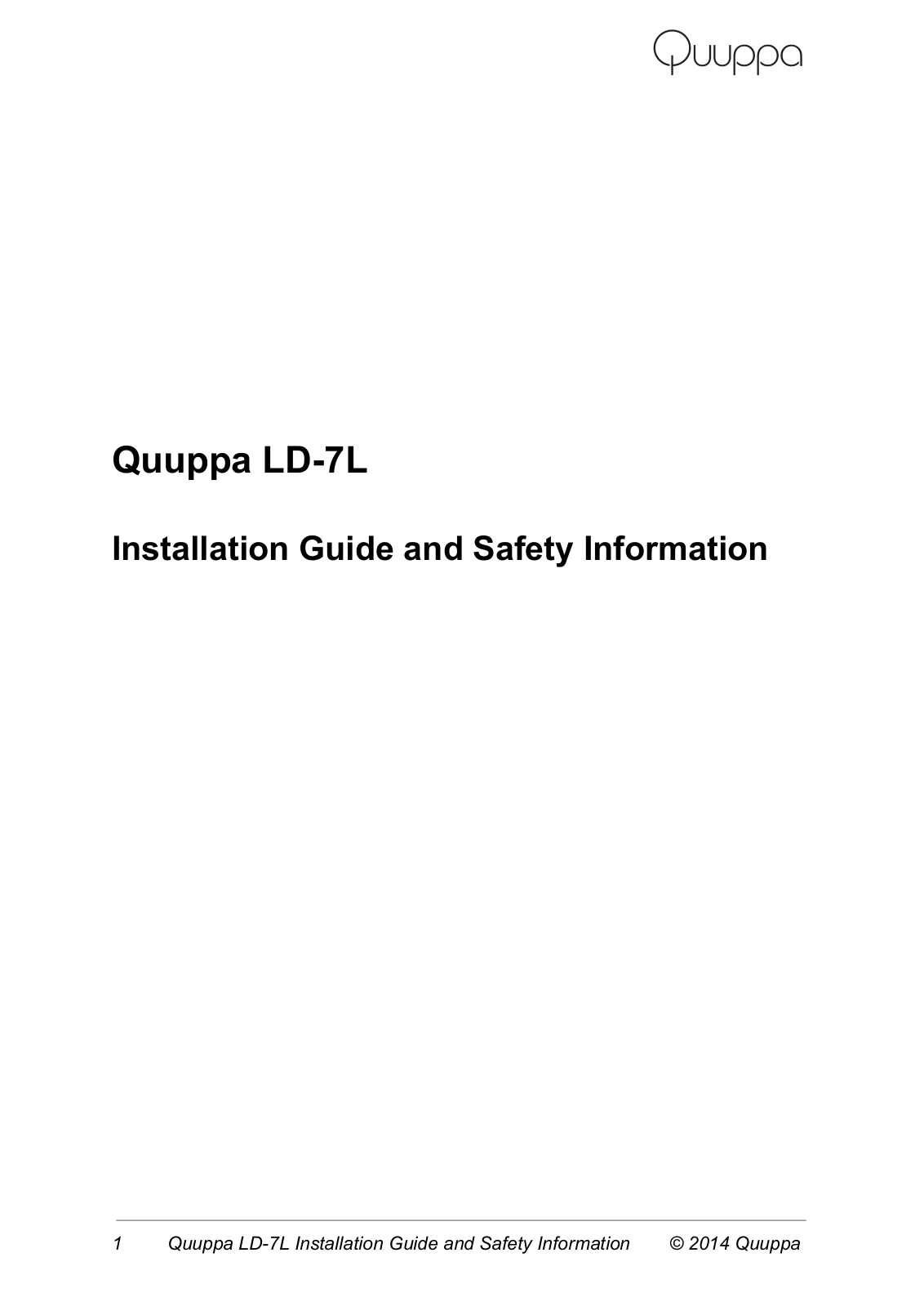 Quuppa LD 7L User Manual