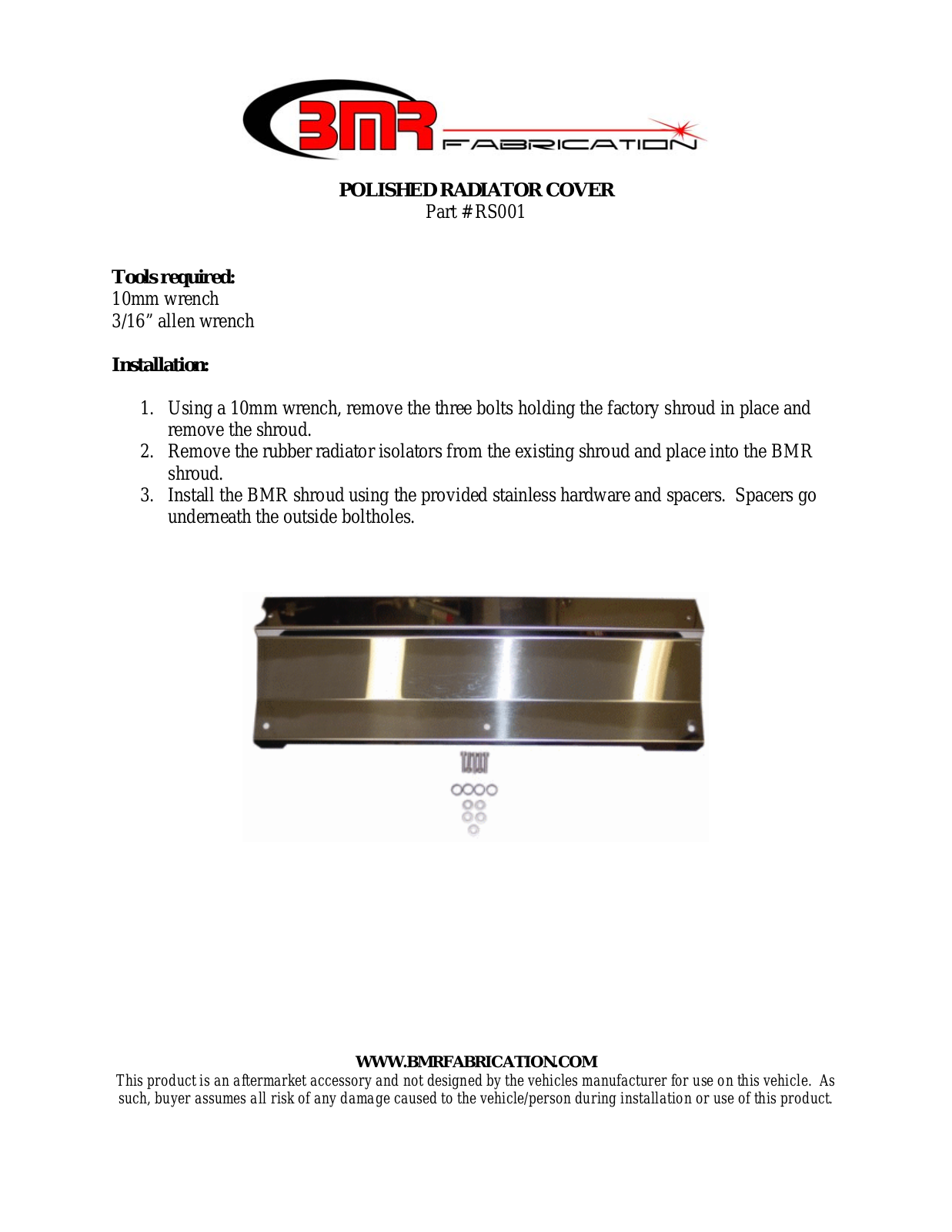 BMR Suspension RS001 User Manual