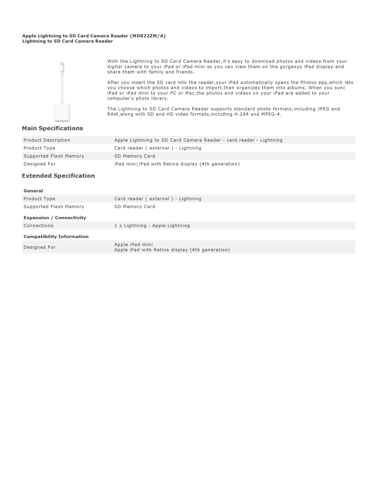 Apple MD822ZM-A User Manual