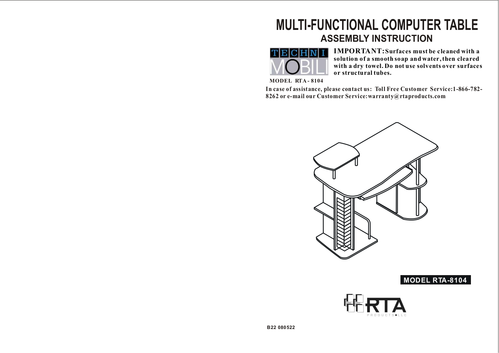 RTA Products RTA-8104 User Manual