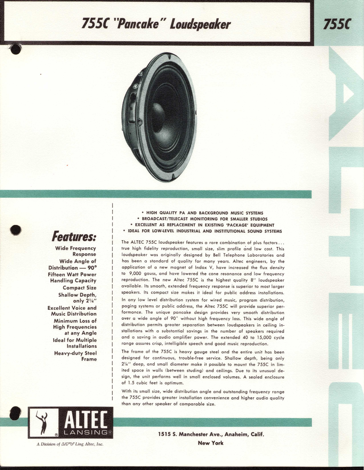 Altec lansing 755C User Manual