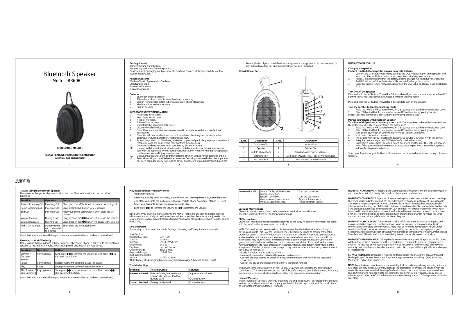 Eurosun 5B360BT User Manual