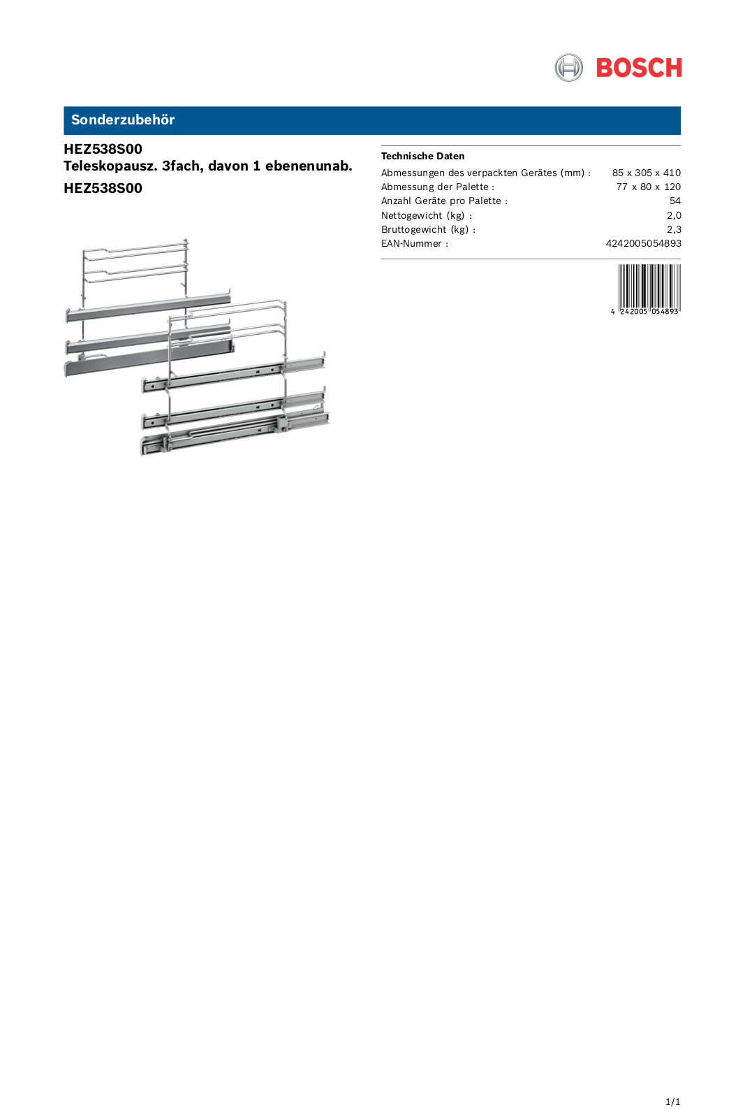 Bosch HEZ538S00 User Manual