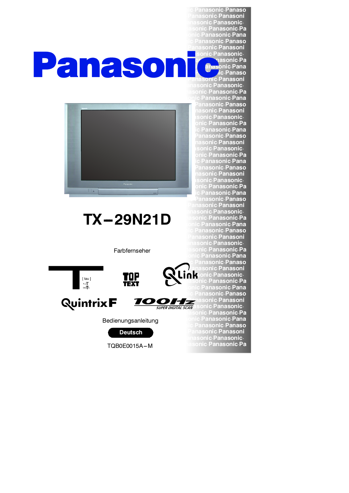 PANASONIC TX-29N21D User Manual