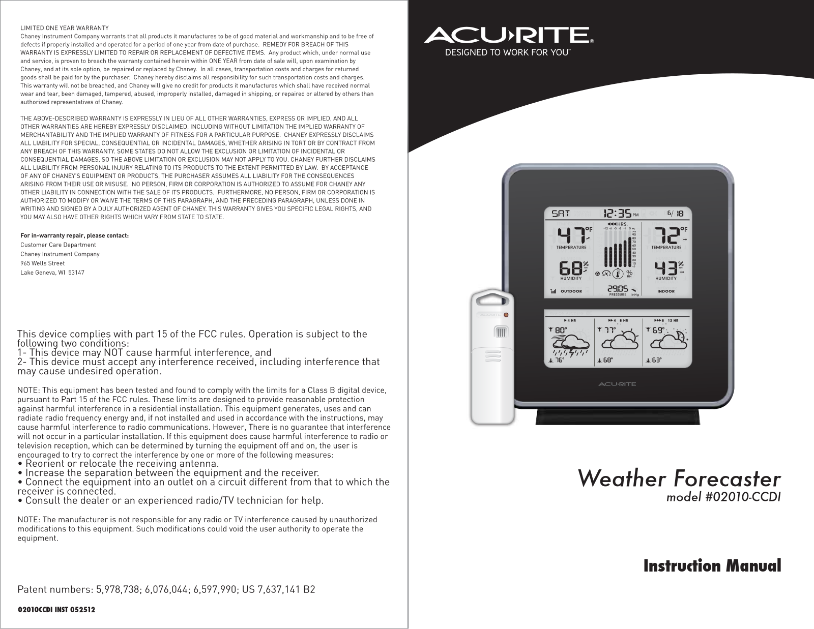 Acu-Rite 02010CDI User Manual