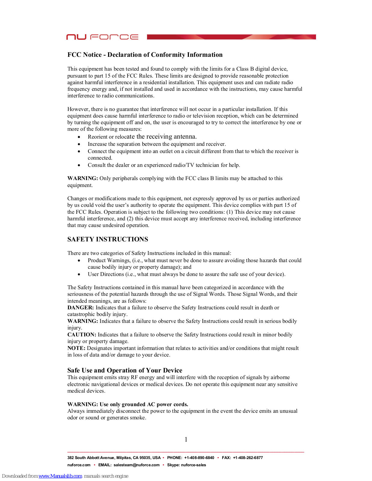 NuForce DAC-9 User Manual - ManualMachine.com