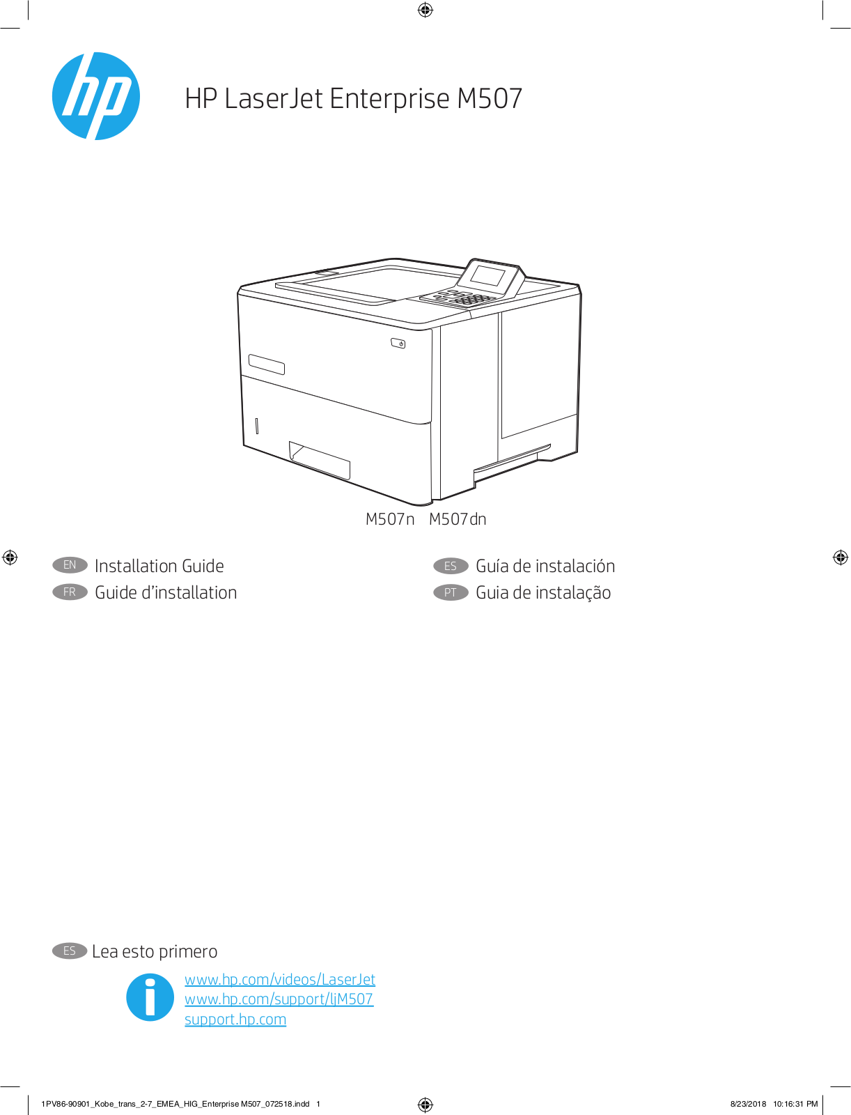 HP LaserJet M507n, LaserJet M507dn Setup guide