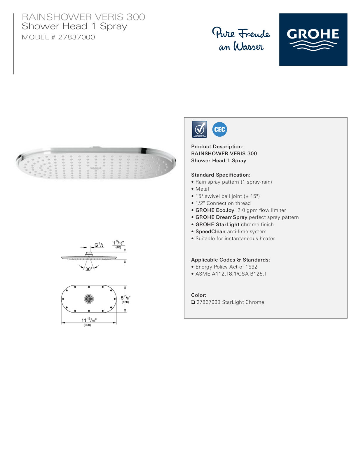 GROHE GRH4247 Specifications - ManualMachine.com