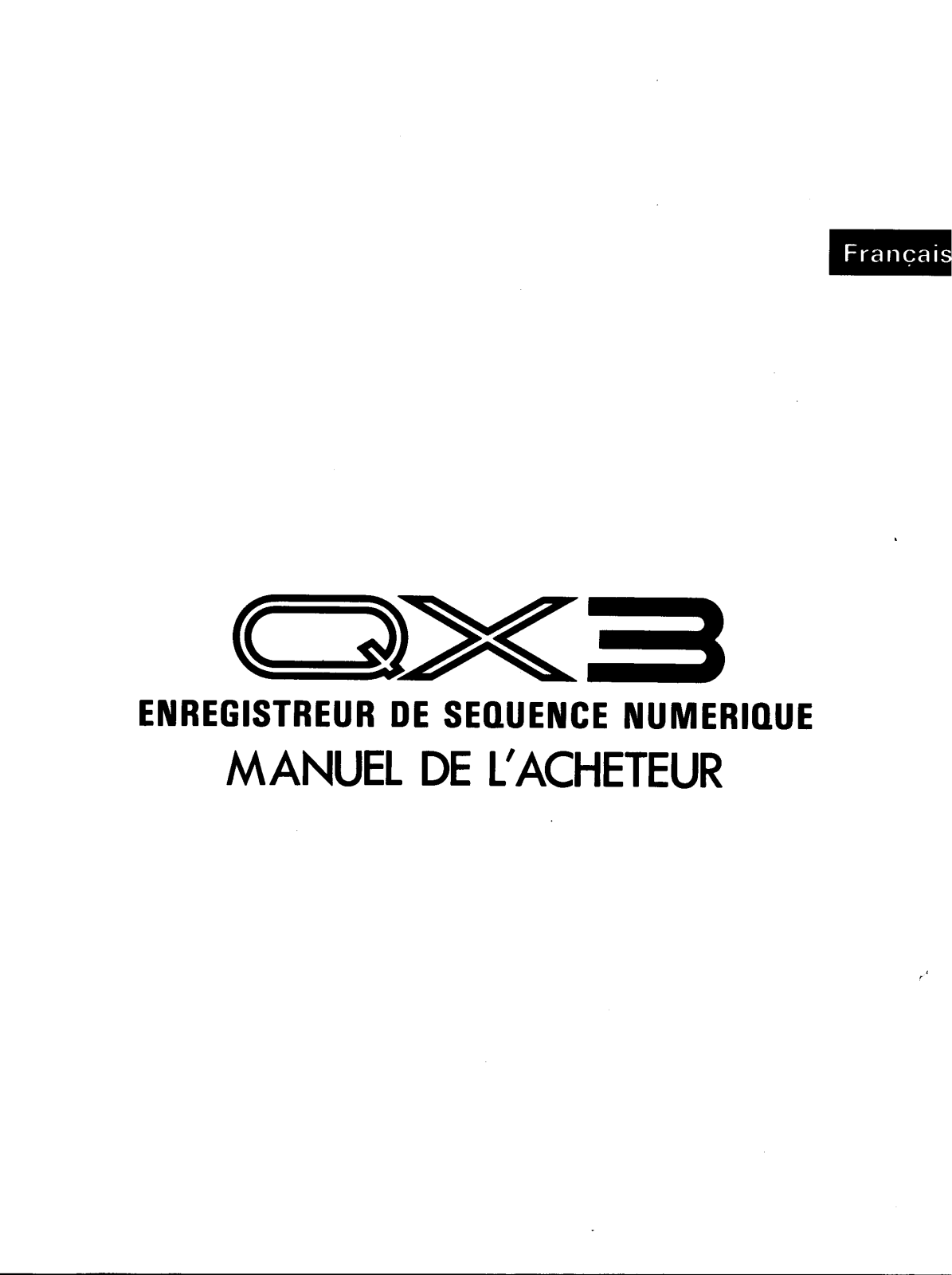 Yamaha QX3 Owner's Manual