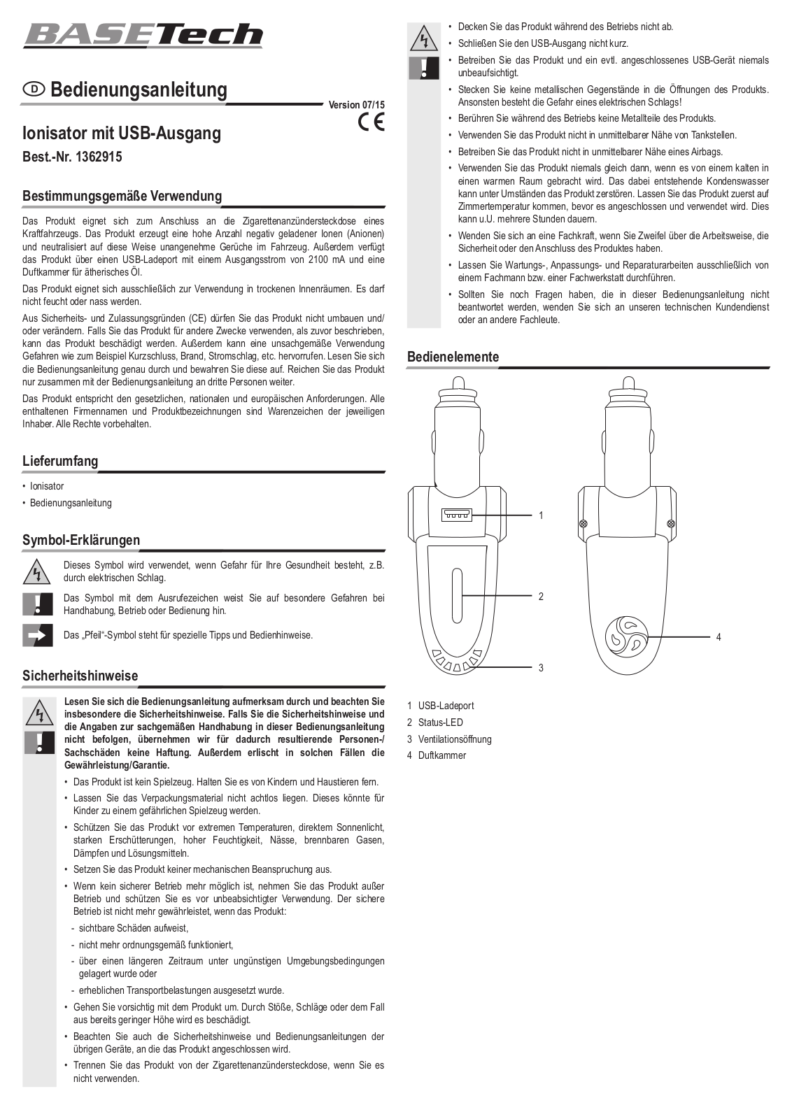 Basetech 1362915 User guide