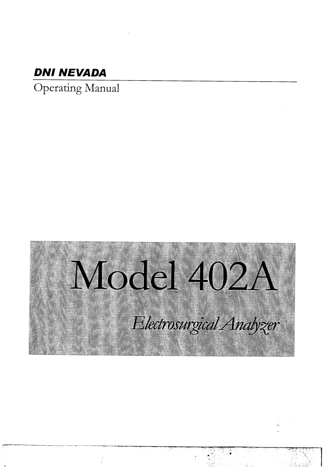 DNI Nevada 402A User manual