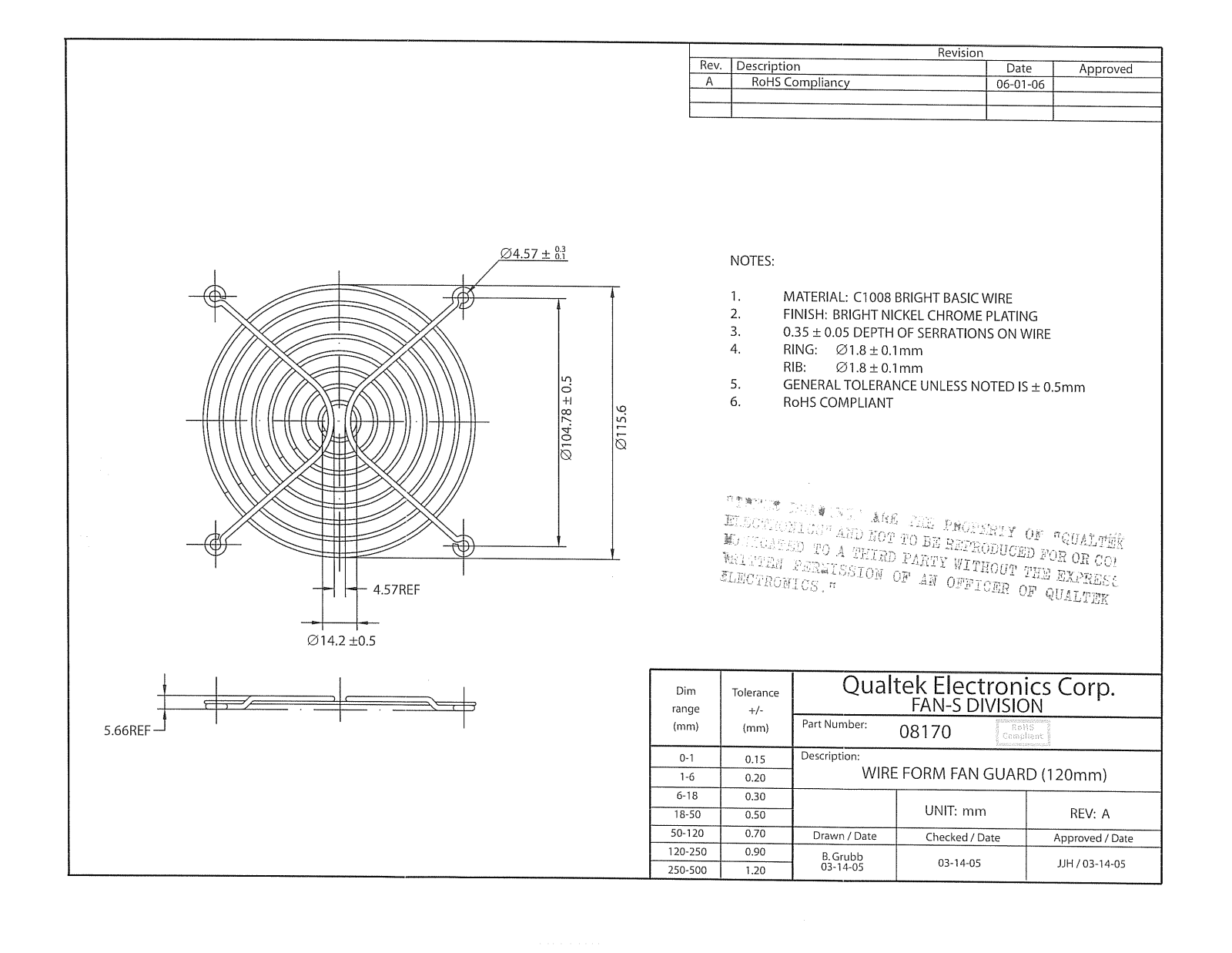 Qualtek Electronics Corp 08170 Dimensional Sheet