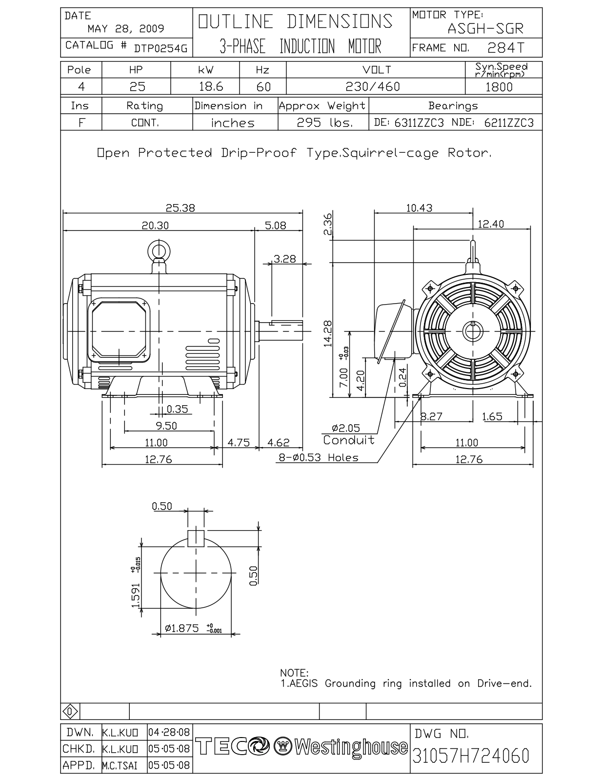 Teco DTP0254G Reference Drawing